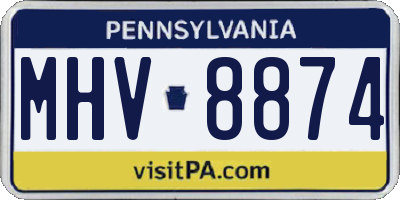 PA license plate MHV8874