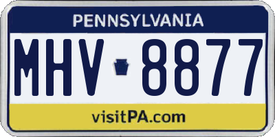 PA license plate MHV8877