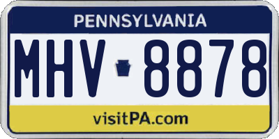 PA license plate MHV8878