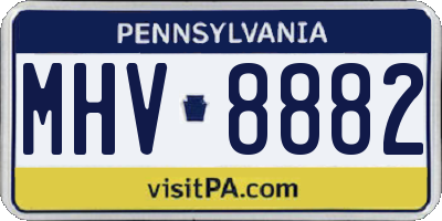PA license plate MHV8882