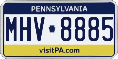 PA license plate MHV8885