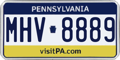 PA license plate MHV8889