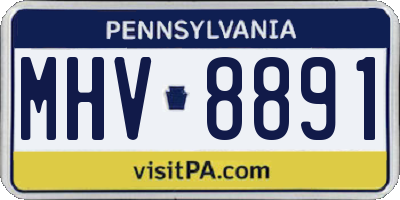 PA license plate MHV8891