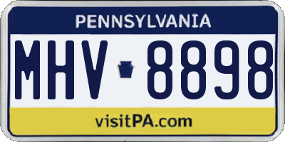 PA license plate MHV8898
