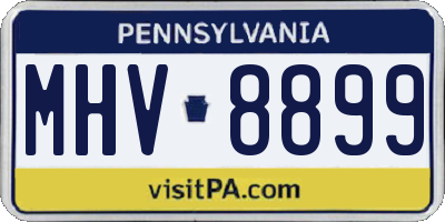 PA license plate MHV8899