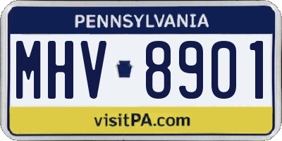 PA license plate MHV8901