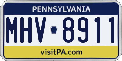 PA license plate MHV8911