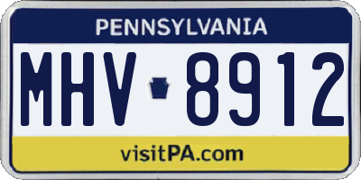 PA license plate MHV8912