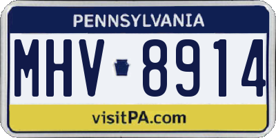 PA license plate MHV8914