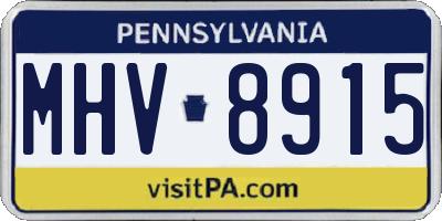 PA license plate MHV8915