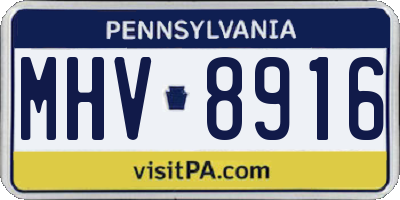 PA license plate MHV8916