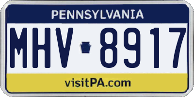 PA license plate MHV8917