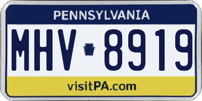 PA license plate MHV8919