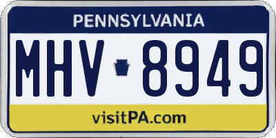 PA license plate MHV8949