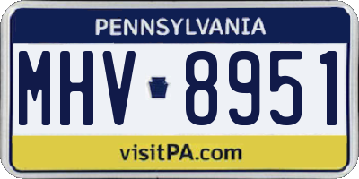 PA license plate MHV8951