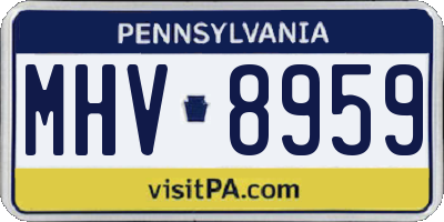 PA license plate MHV8959