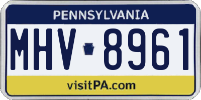 PA license plate MHV8961