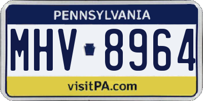 PA license plate MHV8964