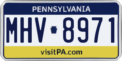 PA license plate MHV8971