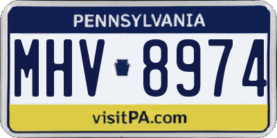 PA license plate MHV8974