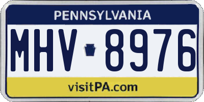 PA license plate MHV8976