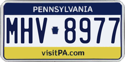 PA license plate MHV8977