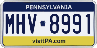PA license plate MHV8991