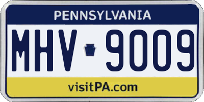 PA license plate MHV9009
