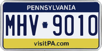 PA license plate MHV9010