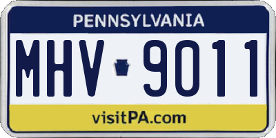 PA license plate MHV9011