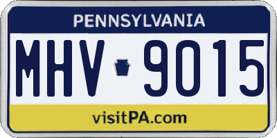 PA license plate MHV9015