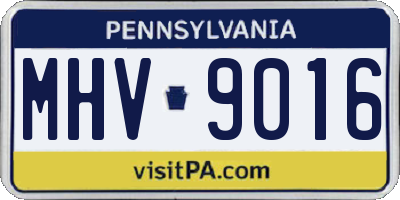PA license plate MHV9016