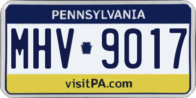 PA license plate MHV9017