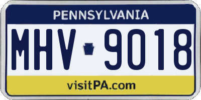 PA license plate MHV9018