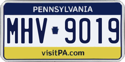 PA license plate MHV9019