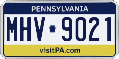 PA license plate MHV9021