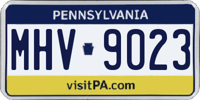 PA license plate MHV9023