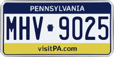 PA license plate MHV9025