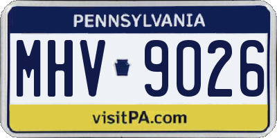 PA license plate MHV9026
