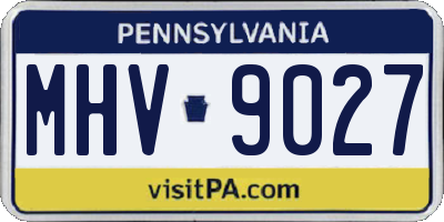 PA license plate MHV9027