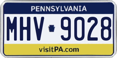 PA license plate MHV9028