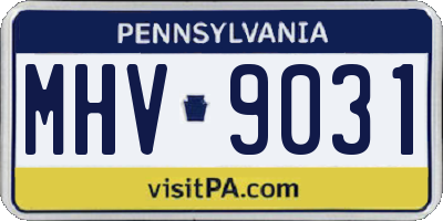 PA license plate MHV9031