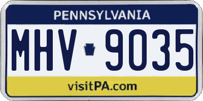 PA license plate MHV9035