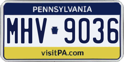 PA license plate MHV9036