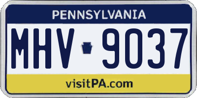 PA license plate MHV9037