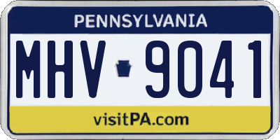 PA license plate MHV9041