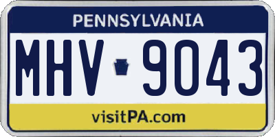 PA license plate MHV9043