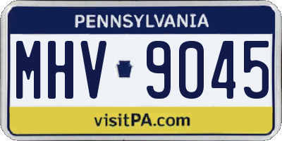 PA license plate MHV9045