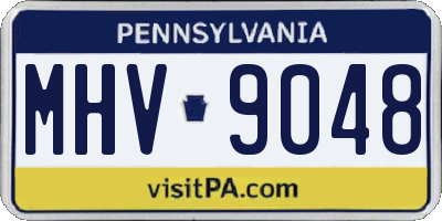 PA license plate MHV9048