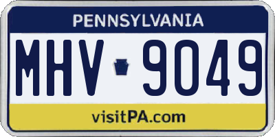 PA license plate MHV9049